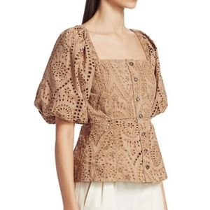 Ganni puff sleeves blouse